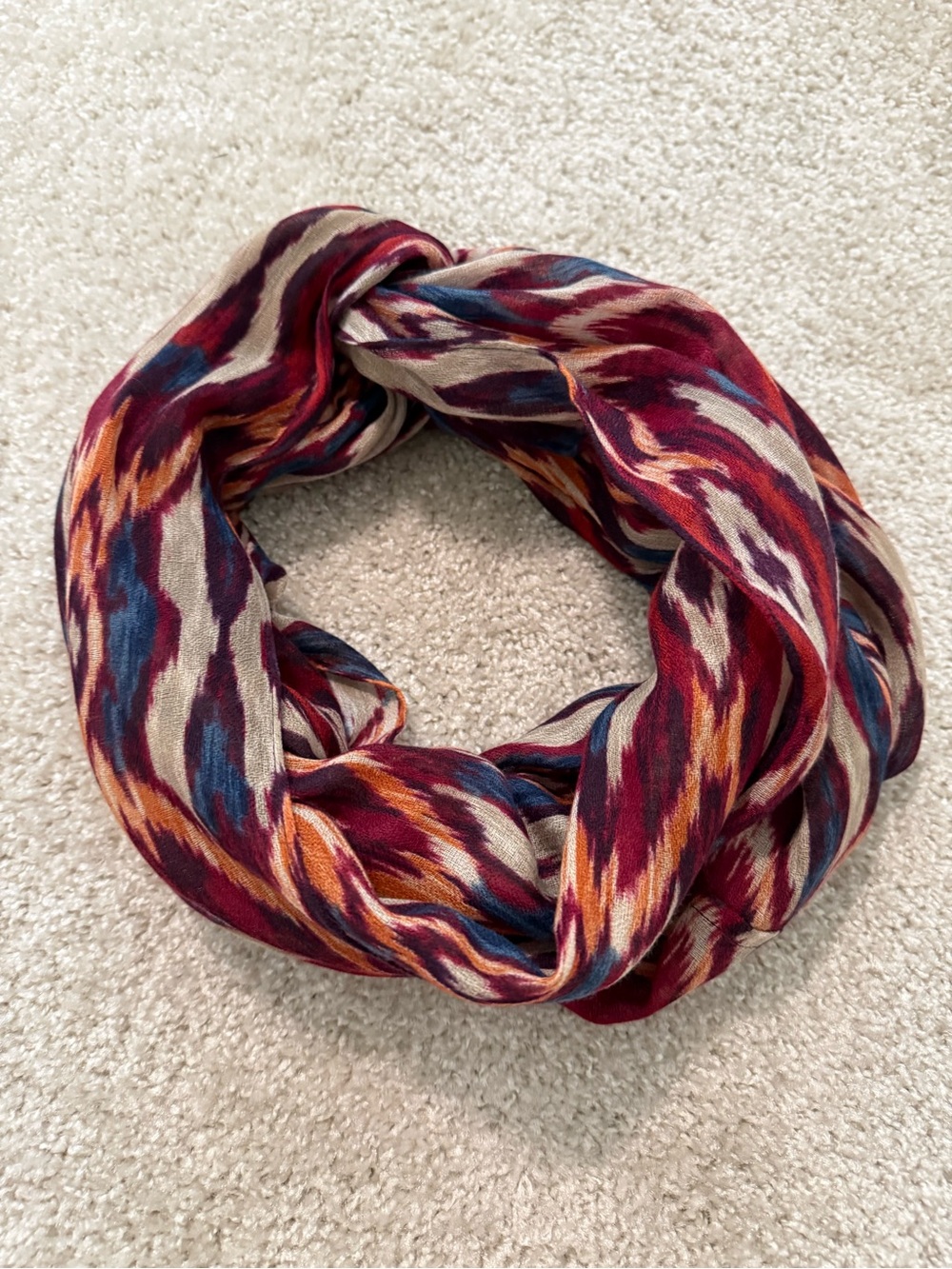 Chaps Women Multicolor Women's Infinity Scarf - Burgundy, Plum,Blue & Cream NWOT